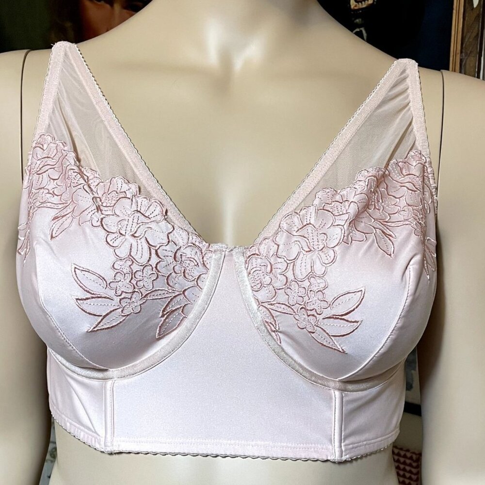 Torrid Curve Pink Floral Embroidered Longline Underwire Bralette Size 2X